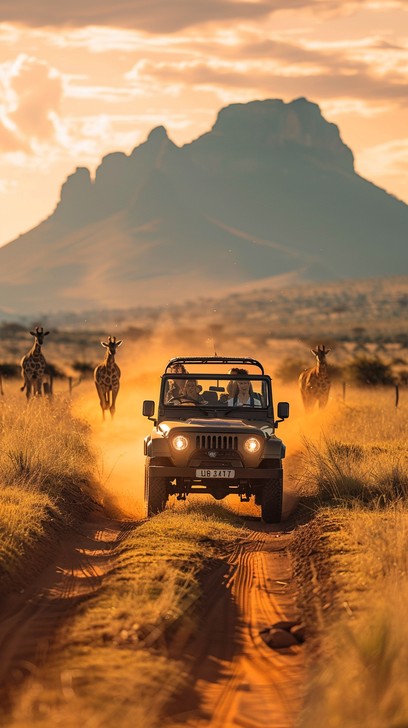 safari adventure drive stockcake